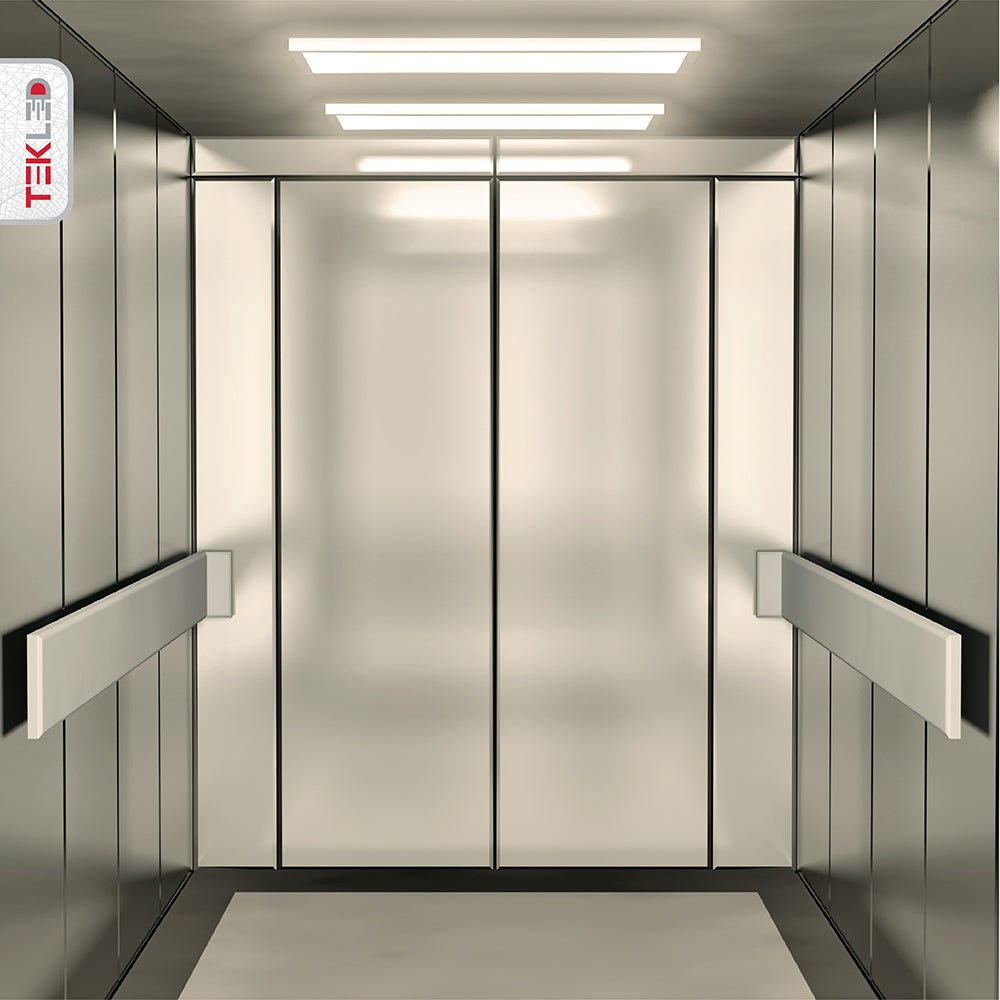 LED Backlit Panel Light 38W 3800Lm 3000K Warm White 600x600 2x2ft Non-Flickering in use in elevator