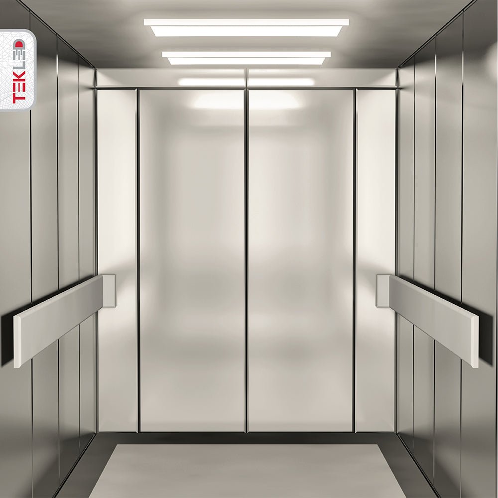 LED Backlit Panel Light 38W 3800Lm 4000K Cool White 600x600 2x2ft Non-Flickering in use in elevator