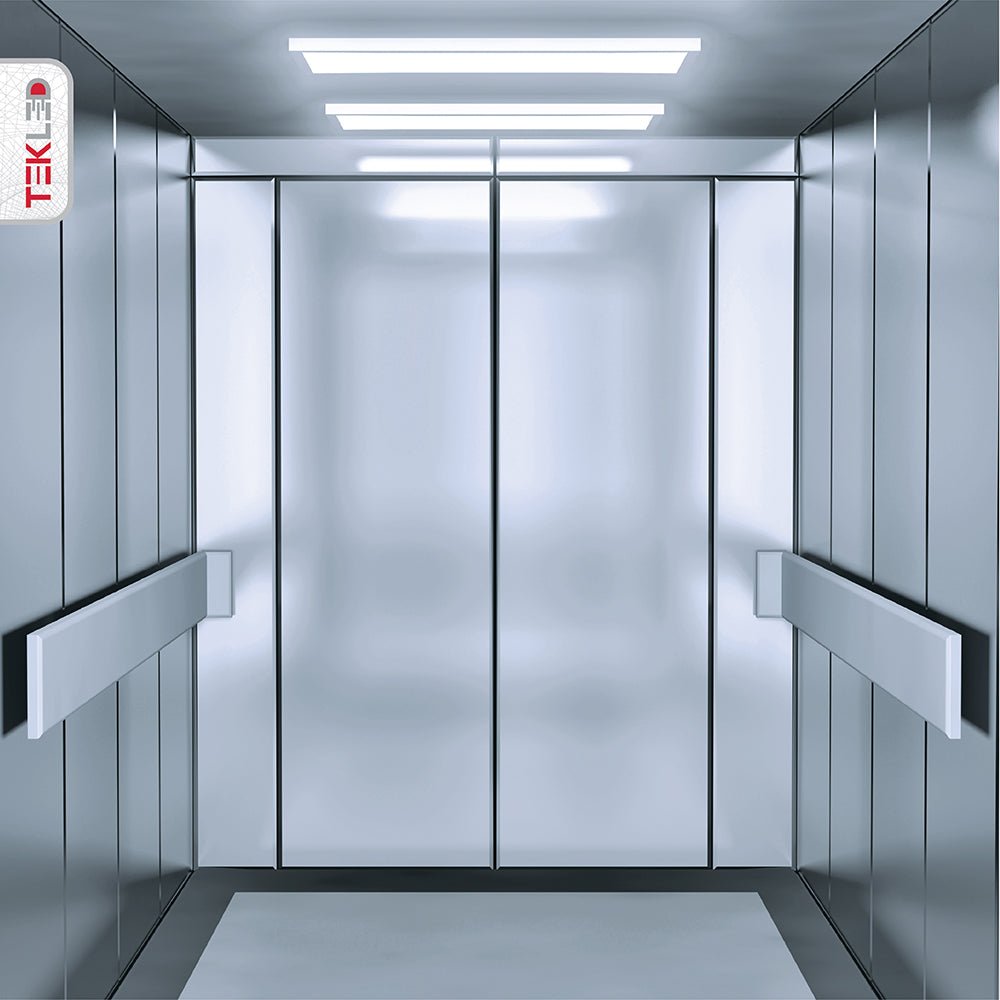 LED Backlit Panel Light 38W 3800Lm 6500K Cool Daylight 600x600 2x2ft Non-Flickering in use in elevator