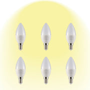 Vela LED Candle Bulb C37 E14 Small Edison Screw 5W pack of 6 warm white