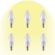 Vela LED Candle Bulb C37 Dimmable E14 Small Edison Screw 5W Pack of 6 3000K warm white