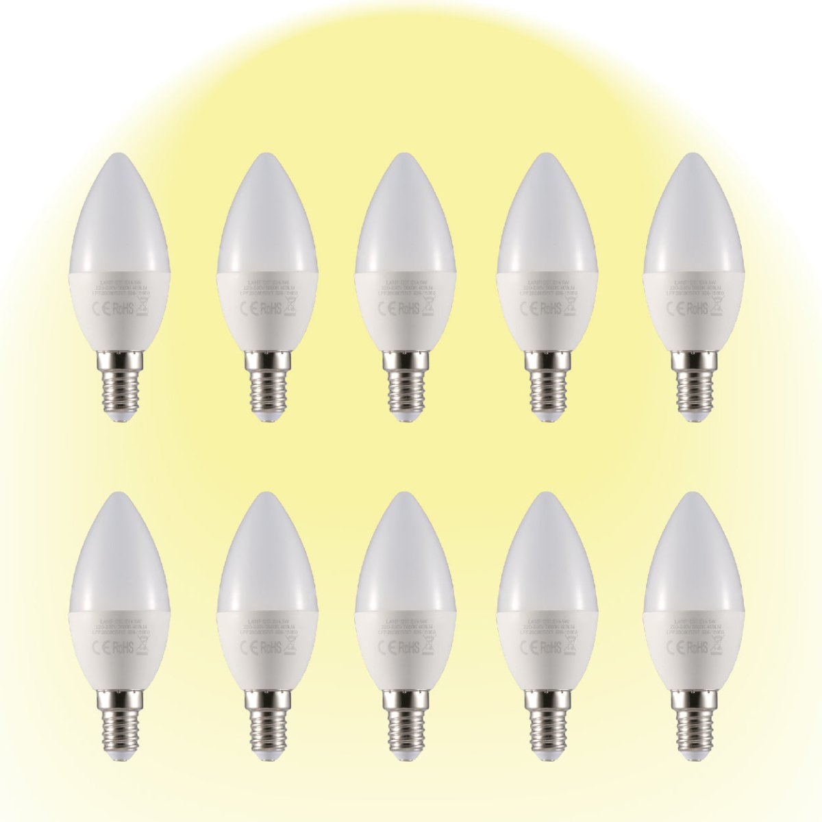 Vela LED Candle Bulb C37 E14 Small Edison Screw 5W pack of 10 warm white