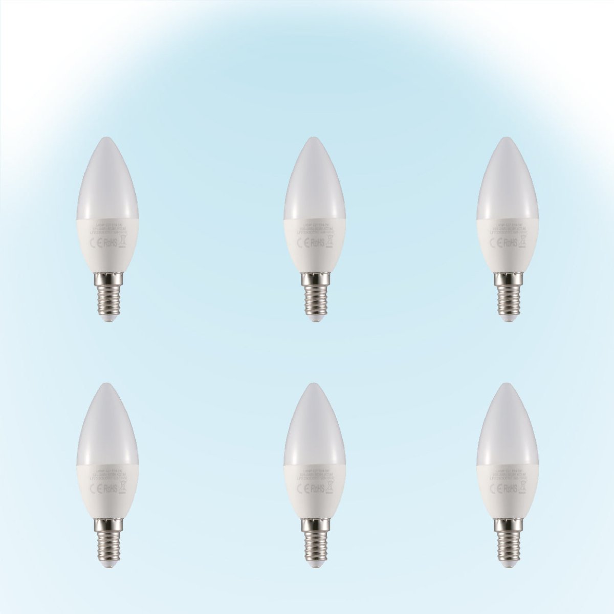 Vela LED Candle Bulb C37 E14 Small Edison Screw 5W pack of 6 cool daylight