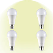 Leo LED GLS Bulb A60 Dimmable B22 Bayonet Cap 4000K Cool White 12 W Pack of 4 527-156384