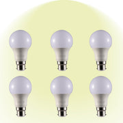 Leo LED GLS Bulb A60 B22 Bayonet Cap 4000K Cool White 9 W Pack of 6 527-15668