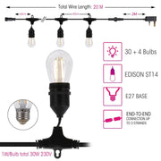 size and dimensions of 581-13149 pollux festoon led bulb string light
