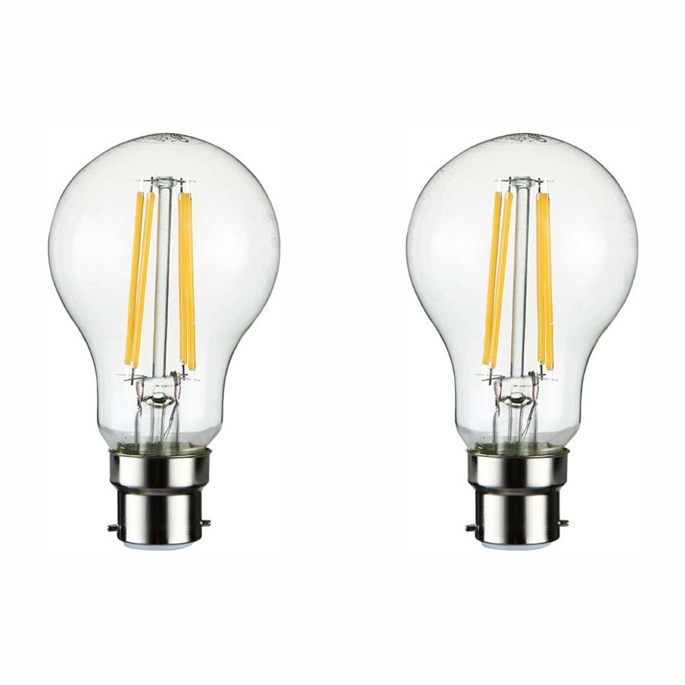 Main image of pack of 2 of LED Dimmable Filament A60 GLS Bulb B22 Bayonet Cap 6.5W Warm White