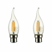 Main image of LED Dimmable Filament C35 Candle Bulb B22 Bayonet Cap 4W Pack of 2 Warm White