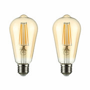 Main image of LED Dimmable Filament ST64 Edison Bulb E27 Edison Screw 6.5W Pack of 2 Warm White 2400K