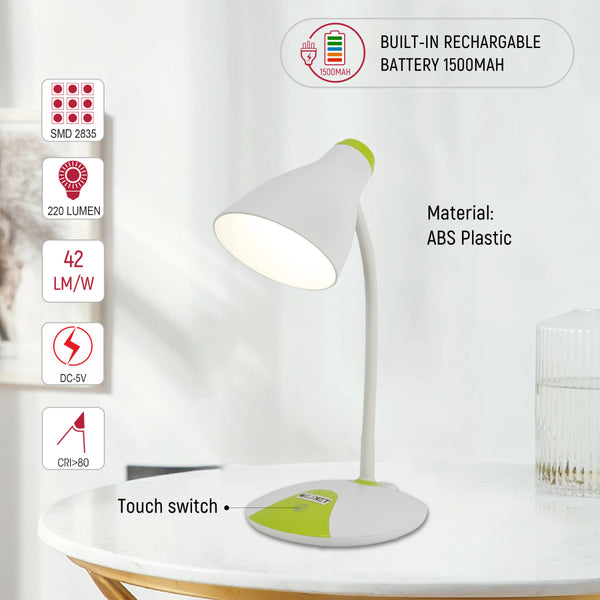 Close shots of Adjustable Gooseneck LED Desk Lamp with Dual Colour Design 130-03757