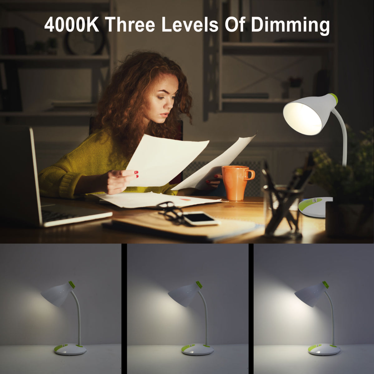 Adjustable Gooseneck LED Desk Lamp with Dual Colour Design 130-03757 in play