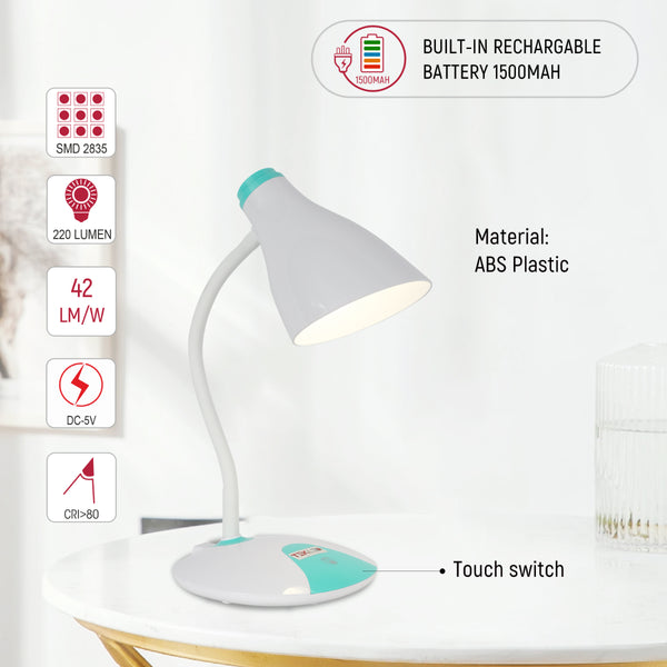 Close shots of Adjustable Gooseneck LED Desk Lamp with Dual Colour Design 130-03758