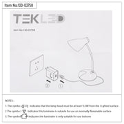 Technical specs of Adjustable Gooseneck LED Desk Lamp with Dual Colour Design 130-03758