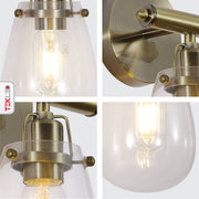 Detailed captures of Antique Brass Body Clear Glass Globe Wall Light with E27 Fitting