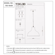 Technical specs of Artisan Onion Dome Pendant Light 150-18436