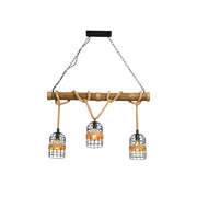 Main image of Bamboo and Hemp Rope Ceiling Light with Bird Nest Shades | TEKLED 150-18096