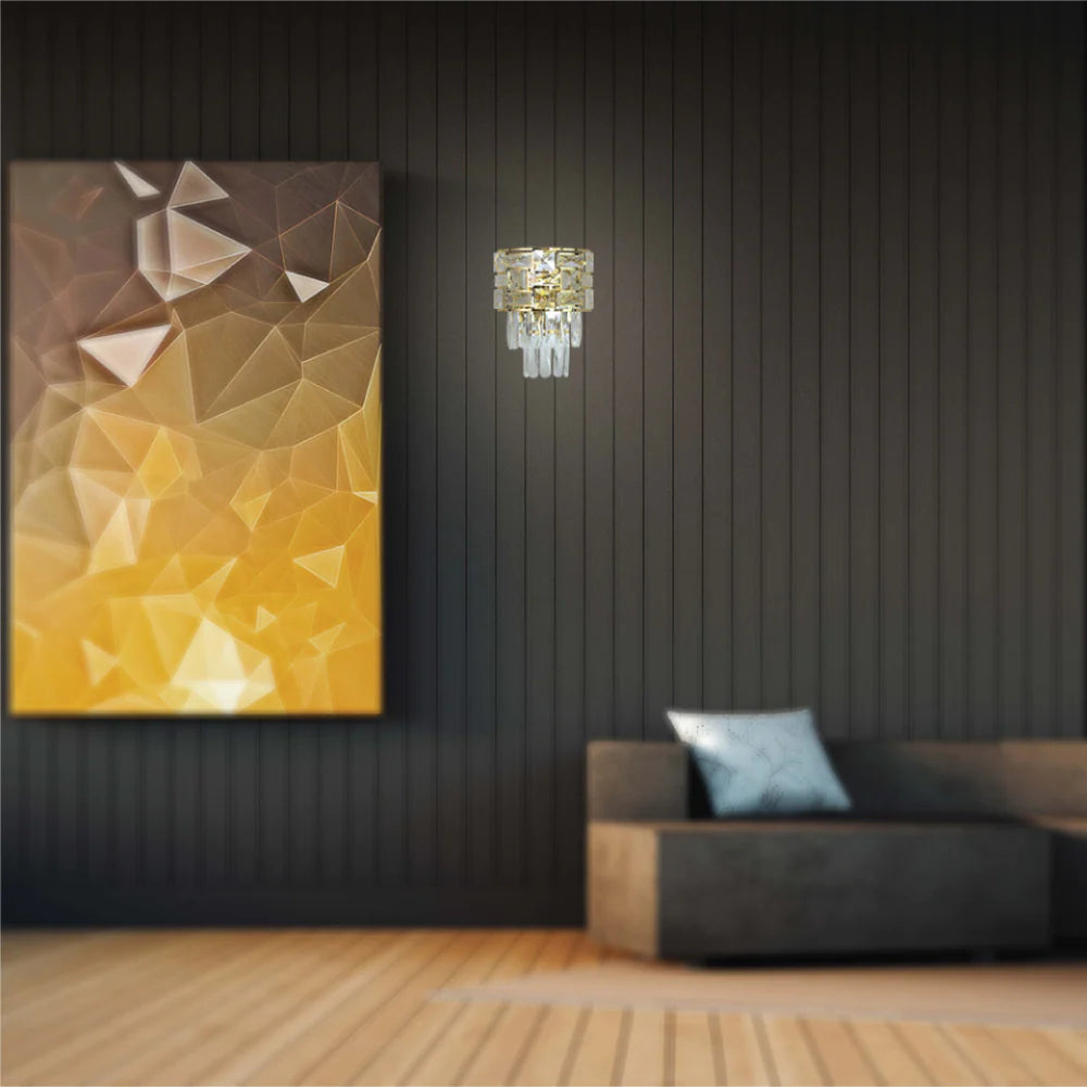 Interior application of Basketweave Crystal Chandelier Wall Light | TEKLED 151-19726