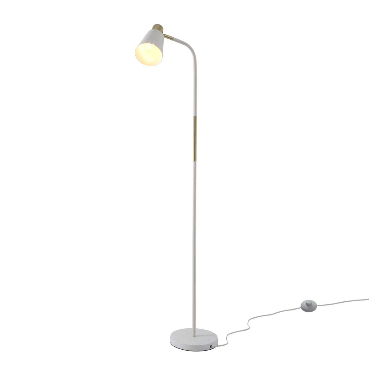 Main image of Bend Design Floor Lamp with Gold Accents - E27 130-03554