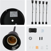Details of Black Rod Ceiling Light with Adjustable Geometry | TEKLED 159-179730