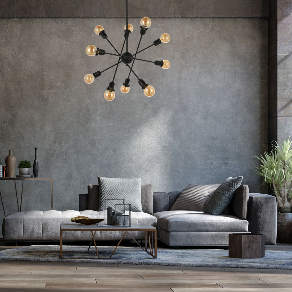 Living room kitchen bedroom use of Black Rod Ceiling Light with Adjustable Geometry | TEKLED 159-179730