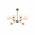 Main image of Chandelier Stilnovo Opal Glass Gold Body with 8xE27 Fitting | TEKLED 159-17326