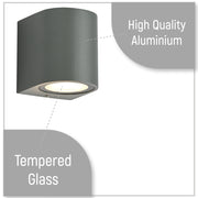 Close up shots of Cylinder Wall Lamp IP54 Grey with GU10 Fitting | TEKLED 182-03349