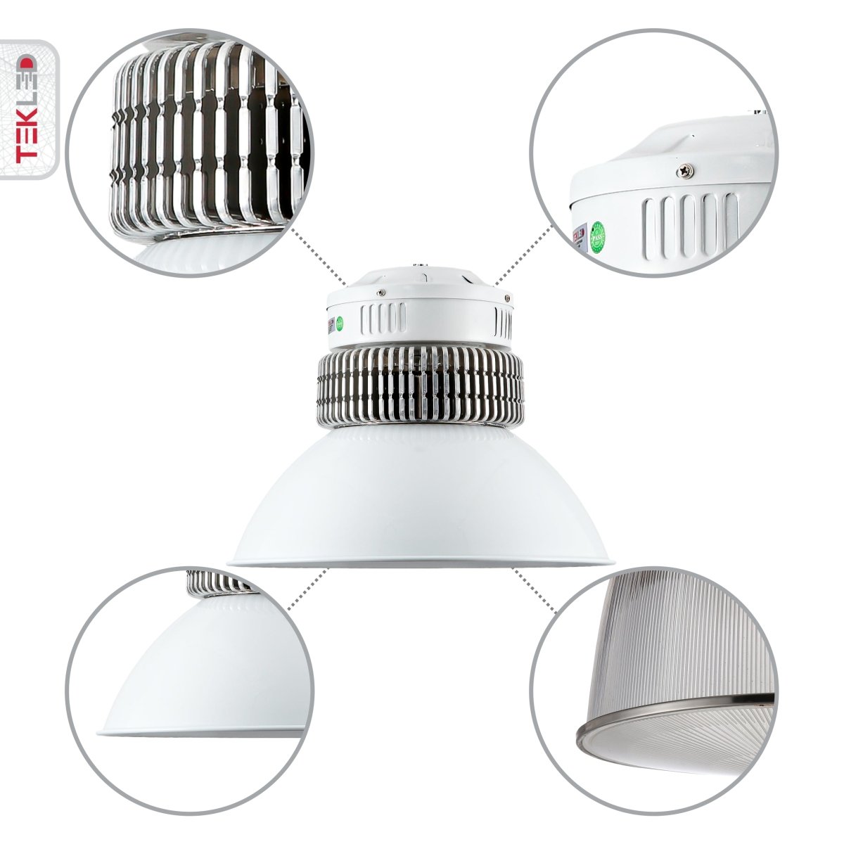 Close up shots of LED Radiator Highbay 100W Cool White 4000K IP20 | TEKLED 230-03540