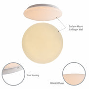 Close up shots of Moonlight Flush Ceiling Light 24W Warm White Cool White Cool Daylight 1920LM IP20 non-yellowing PMMA Cover | TEKLED 121-03992