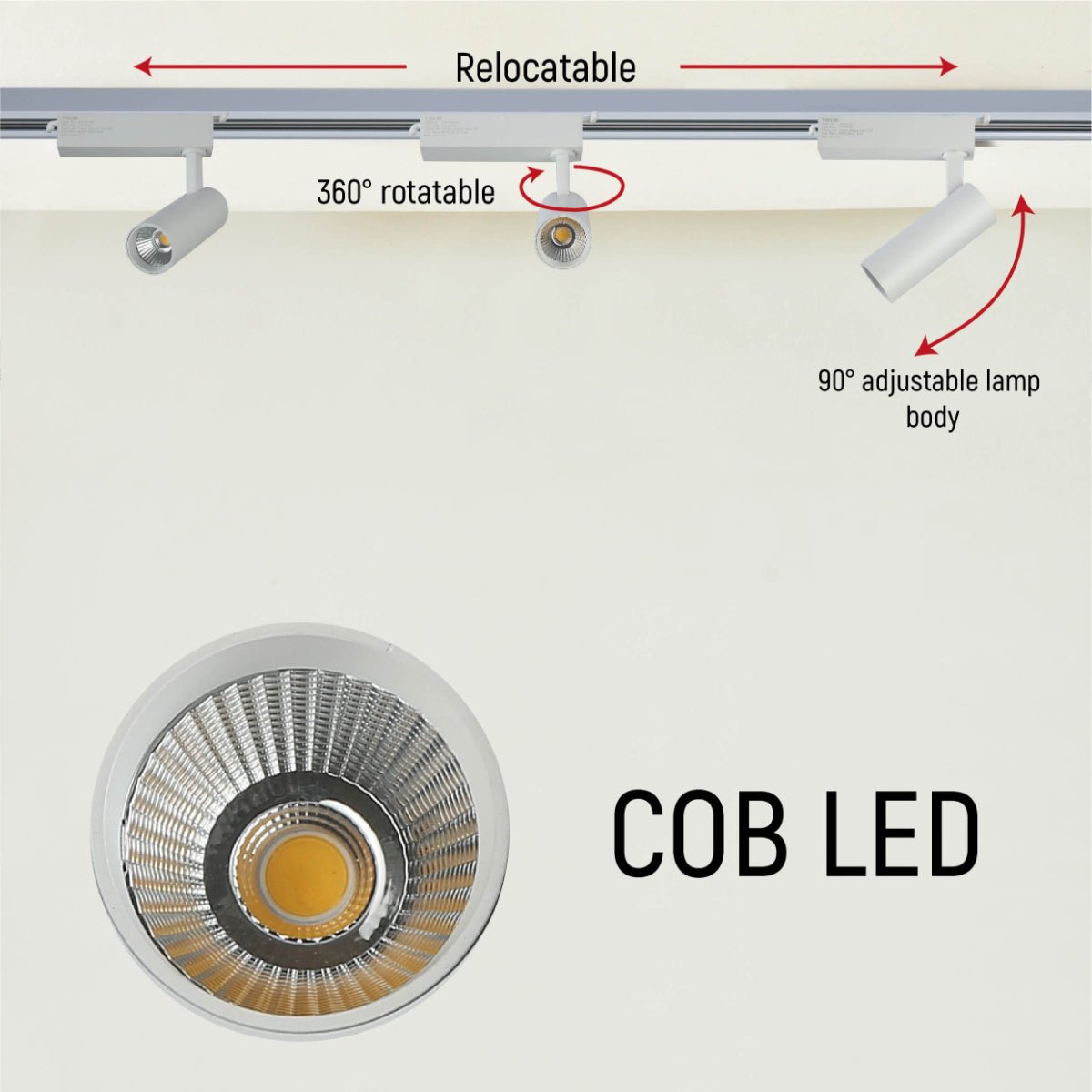 Biglight led track light dimmable accent deals lighting with 3 rotatable heads