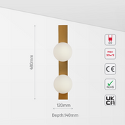 Size and certifications of Contemporary Adjustable Globe Wall Sconce Light 151-19972