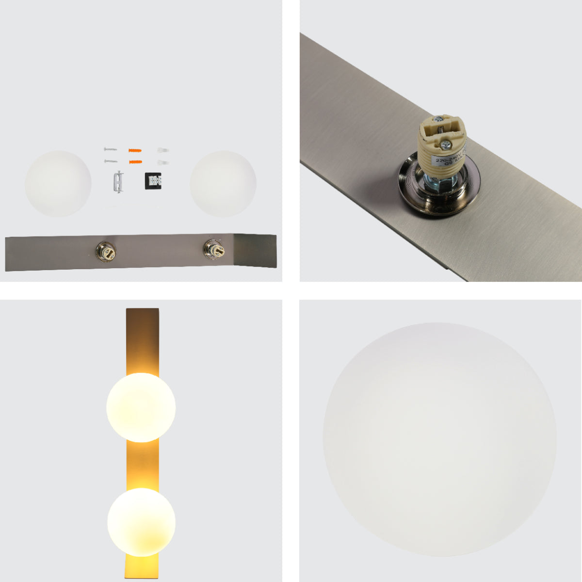 Close shots of Contemporary Adjustable Globe Wall Sconce Light 151-19974