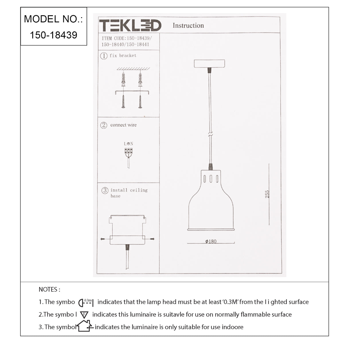 Technical specs of Contemporary Dome-Topped Cylinder Pendant Light 150-18439