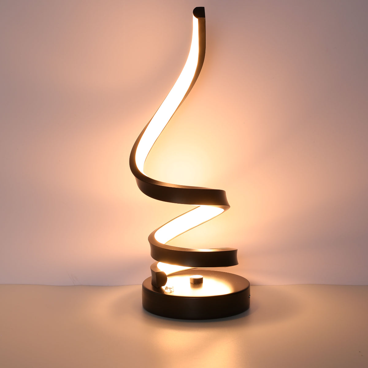 Contemporary Spiral LED Table Lamp with Adjustable CCT - Black Finish 130-03641 in play