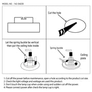 Technical specs of Copper-Accented Die-Cast Aluminium GU10 Fixed Downlight Fixture 143-04039