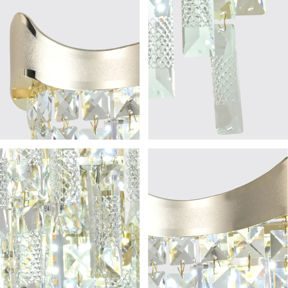 Close up of Crown Crystal Chandelier Wall Light | TEKLED 151-19956