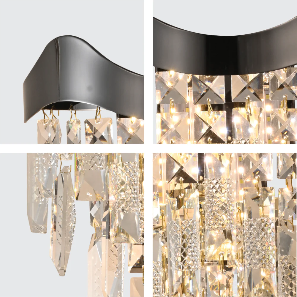 Close up of Crown Crystal Chandelier Wall Light | TEKLED 151-19957