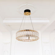 Crystal Gold Pendant Chandelier Light with Remote Control 159-18215 in play