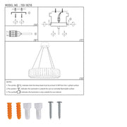 Technical specs of Crystal Gold Pendant Chandelier Light with Remote Control 159-18216