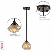 Features of amber glass dome antique brass metal pendant light e27