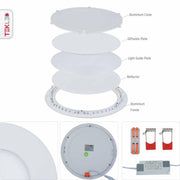 Features of downlight led round slim panel light 18w 3000k warm white d220mm