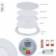 Features of downlight led round slim panel light 3w 3000k warm white d85mm