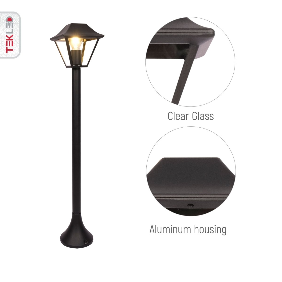 Black shop light pole