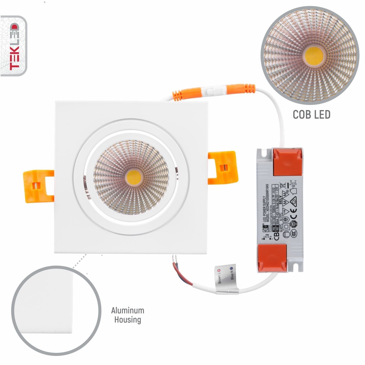 Detailed images of LED Recessed Downlight 5W Cool White 4000K White IP20