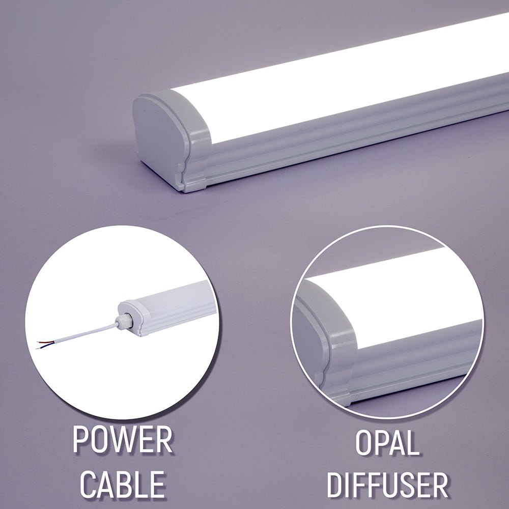 Detailed images of LED Tri-proof Batten Linear Fitting 48W 4000K Cool White IP65 120cm 4ft