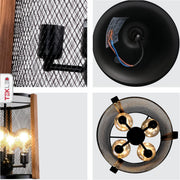 Detailed shots of Black Metal Cylinder Cage Pendant Light with 4xE27 Fitting | TEKLED 156-19526