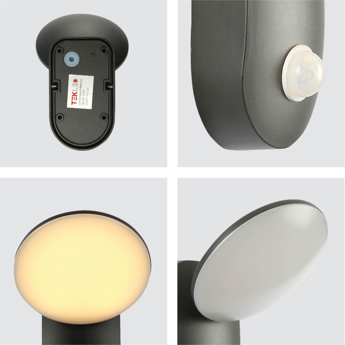 Detailed shots of Black UFO LED Outdoor Wall Light with PIR Sensor | TEKLED 182-03371