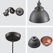 Detailed shots of Brooklyn Vintage Metal Dome Pendant Light Pewter Copper  Bronze E27  | TEKLED 150-18203