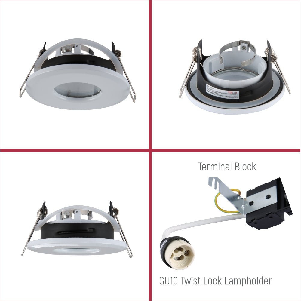 Detailed shots of IP65 Fixed Diecasting Downlight Terminal Bracket And Junction Box White | TEKLED 143-03730