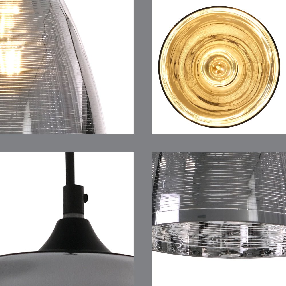 Detailed shots of Jupiter Chrome Cone Glass Pendant Ceiling Light with E27 Fitting | TEKLED 158-19772