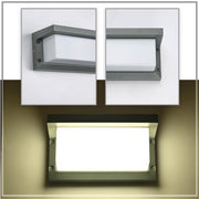 Detailed shots of LED Diecast Aluminium Cubioid Hood Wall Lamp 20W Cool White 4000K IP54 Anthracite Grey | TEKLED 182-03358